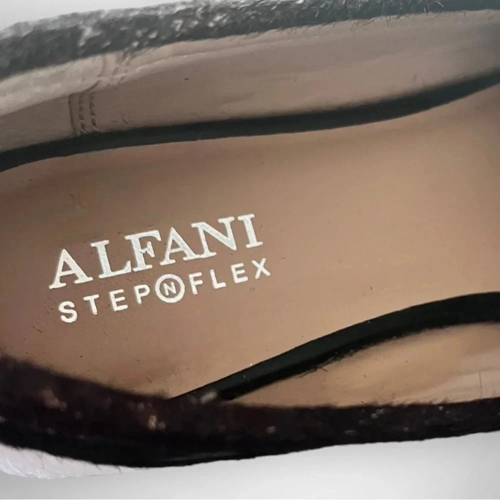 ALFANI Step N Flex Calf Hair Loafers With Brass Horse Bit Detail Size 6‎ | EUC